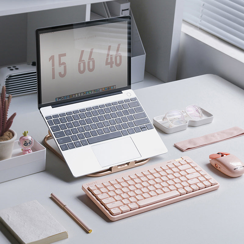Lofree OE921 75% kantoortoetsenbord, tri-mode, US QWERTY-indeling, 84 toetsen, laagprofiel lineaire switches, 2000 mAh batterij, volumewiel, roze