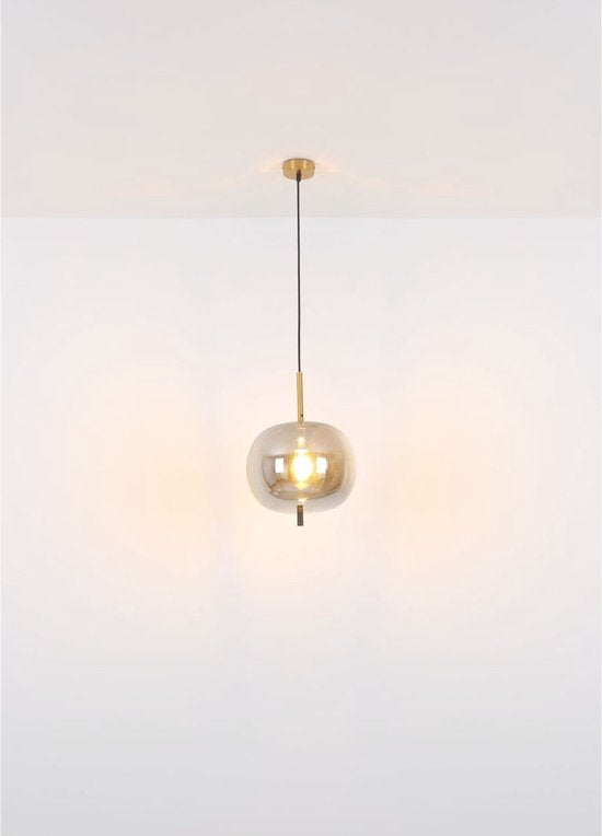 Hanglamp Glas Smoke | E27 | Zwart | Glazen bol | Glas bol | Woonkamer | Eetkamer