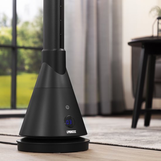 Princess Toren ventilator 348700 - Slimme verwarming & koeling toren – 2-in-1 design - App gestuurd – Timerfunctie - 102cm - Zwart