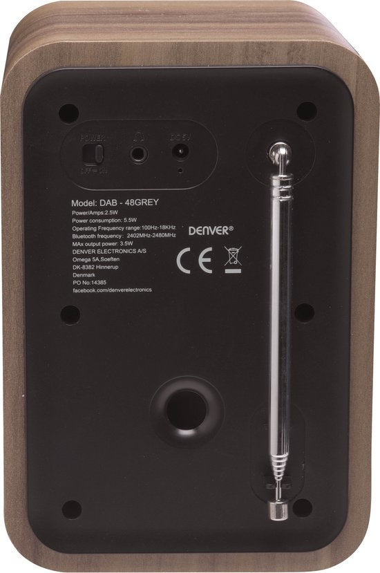 Denver DAB Radio - Retro Radio - Bluetooth - DAB+/ FM Radio - DAB48G
