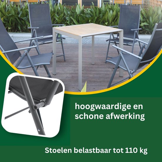 Albatros Aruba Tuinstoelen Set van 2 - Opvouwbare Tuinstoelen met Robuust Metalen Frame en Hoog Draagvermogen - Comfortabele Opvouwbare Stoelen ook als Terrasstoelen of Balkonstoelen