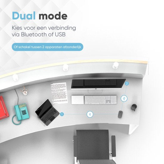 Trendfield Draadloze Muis - Oplaadbare Computermuis - Bluetooth - Ergonomische Muis met Stille Klik - Geschikt voor alle Laptops - Space Grey