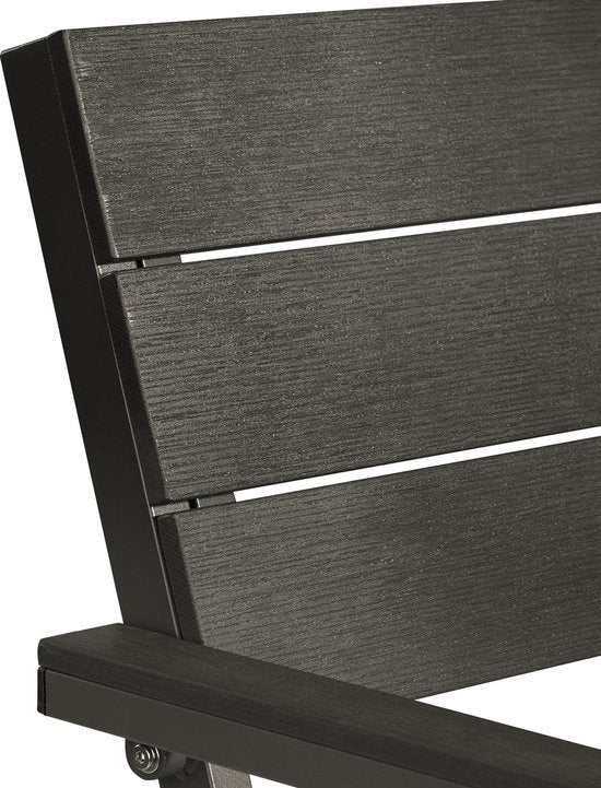 tectake® - Tuinbank - 2-zitsbank met aluminium frame en Hi-Impact latten - Geschikt voor terras, park, balkon, tuinmeubelen en huis - Duurzaam, weerbestendig, eenvoudig te monteren - Max. 250kg - donkergrijs