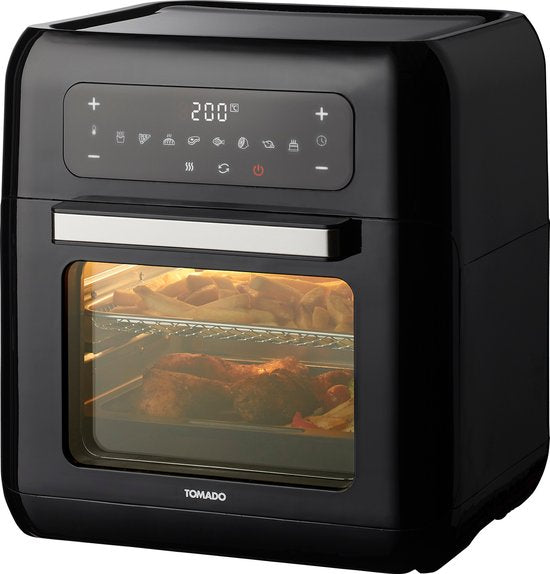 Tomado TAF1201B - Airfryer oven - Hetelucht friteuse - 12 liter - 8 programma's - PFAS vrij - 1500 watt - Zwart