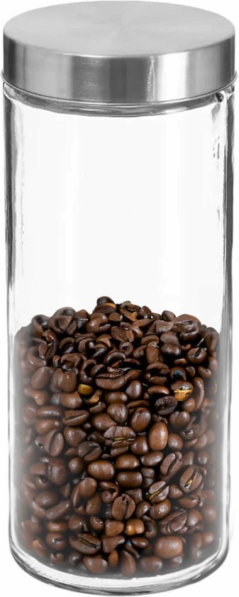 Secret de Gourmet Voorraadbus/voorraadpot - 2L - glas - RVS deksel - 750 ml - met luchtdichte deksel