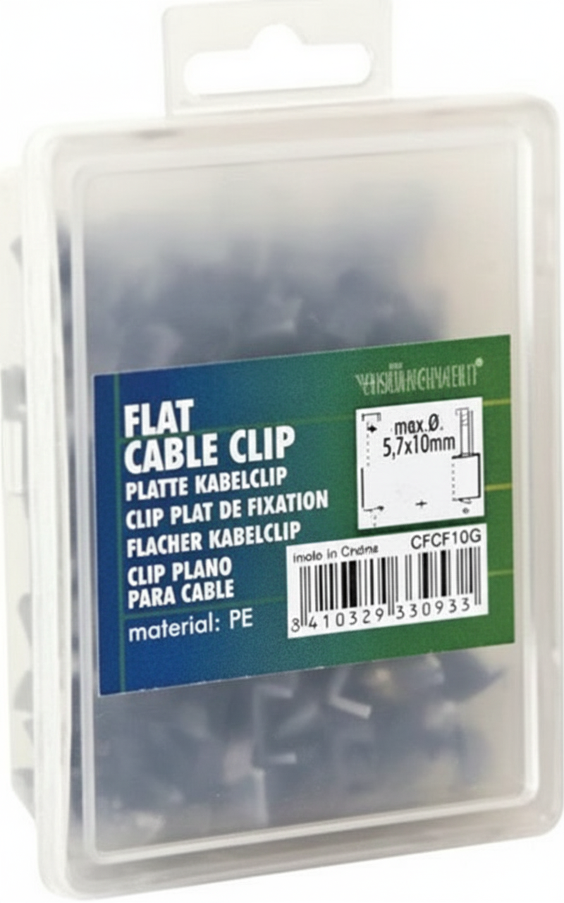 Platte Kabelclip, Grijs, 10Mm (100St/Doos)