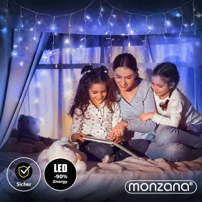 Monzana Regen Lichtketting LED Kerst - Koud Wit - 10 m