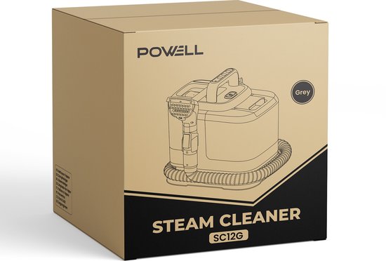 Powell Stoomreiniger - Tapijtreiniger - Vlekkenreiniger - Bank Reiniger - Meubelreiniger - Tapijtreiniger Stofzuiger - Reinigingsmachine - Tapijt Reiniger - 1800 Watt - Grijs