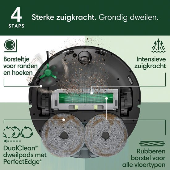 iRobot Roomba® Plus 505 Combo Robot + Autowash™ Dock - Robotstofzuiger met Dweilfunctie - Zwart - N1850