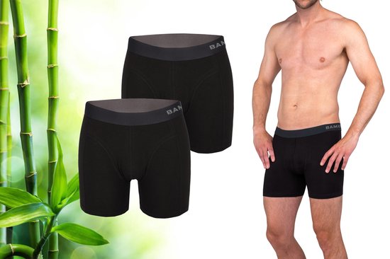 Bamboo - Boxershort Heren - Bamboe - 2 Stuks - Zwart - XL - Ondergoed Heren - Heren Ondergoed - Boxer - Bamboe Boxershorts Voor Mannen