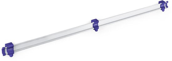 Toolflex Bezemhouder en Tuingereedschap Ophangsysteem - Geschikt voor Ø15-35 mm Gereedschappen - Aluminium rail - 94cm - Incl. 5 gereedschapshouders en montagemateriaal - Paars