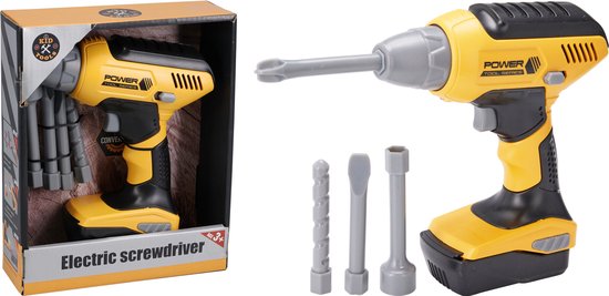 Kid Tools Gereedschap Speelgoed Schroefmachine – Inclusief 4 Bits – Licht & Geluid – 15,5x6x17 cm