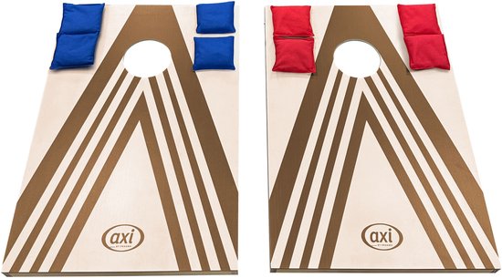 AXI Cornhole Set Plus 2 Borden 91 x 60 cm – Compact Bean Bag Werpspel voor Buiten en Binnen – Inclusief 8 Cornhole Zakjes en Draagtas – Houten Cornhole Bord met Opklapbare Poten – Tuinspel voor Kinderen en Volwassenen