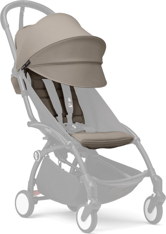 Stokke YOYO 6+ Kleurpakket, Taupe - Textiel: zitkussen, uitschuifbare luifel en achterzak met ritssluiting - Voor het YOYO-frame (los verkrijgbaar)