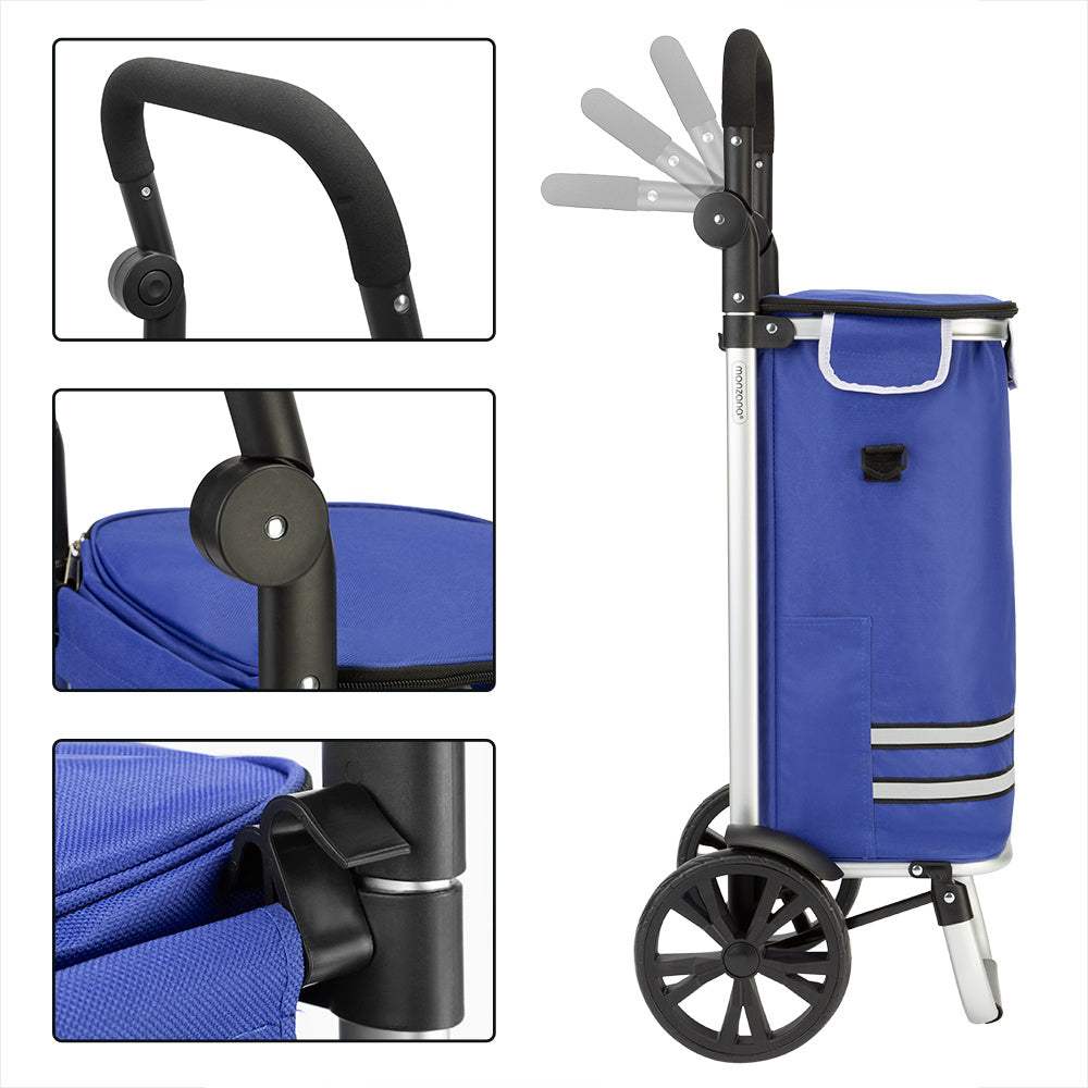 Monzana Winkelwagen blauw aluminium 35L 31x24x54cm