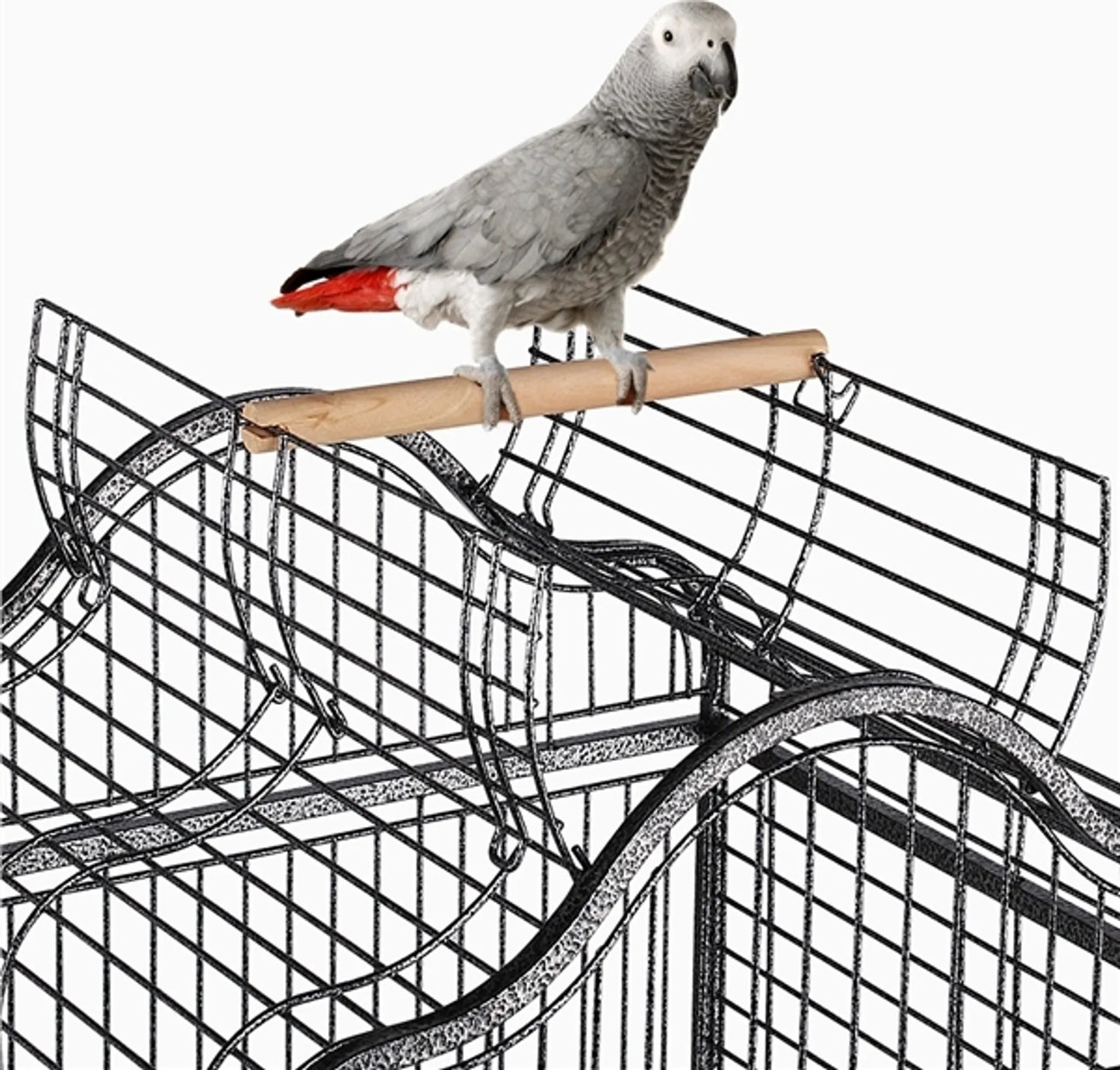 Yaheetech Vogelkooi Papegaaienkooi – 81 x 77 x 154-160 cm – Voorzien Van Openklapbaar Victoriaans Dak En Vuilopvangbak En Verrijdbaar Onderstel – Voor Papegaaien En Grote Vogels – Zwart Gehamerd Metaal