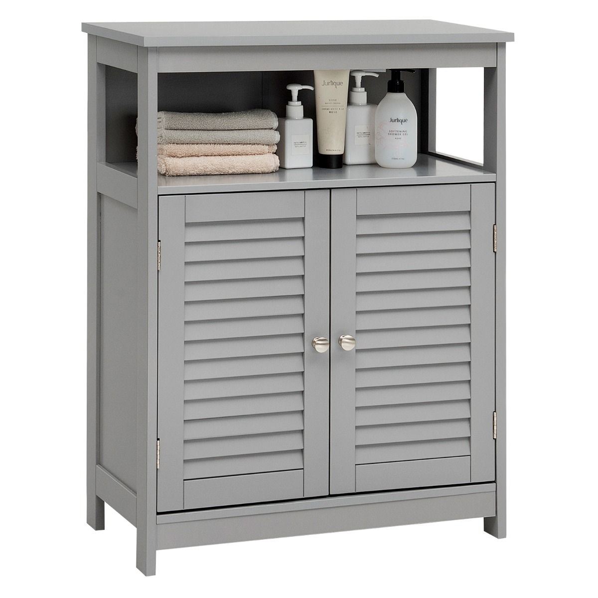 Coast Badkamerkast - Dubbele Deur - Open Plank - 60 x 30,5 x 80 cm - Grijs