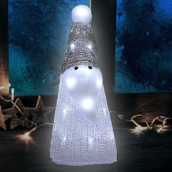 Monzana LED Acryl Kerstman Wit