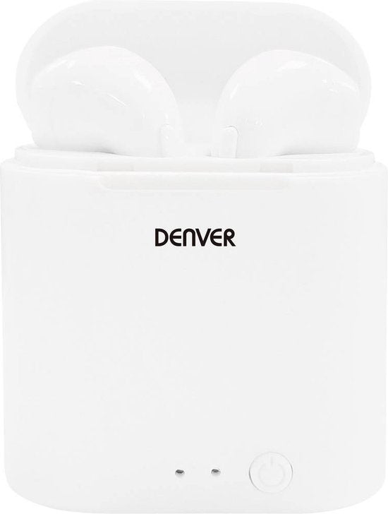 Denver Draadloze Oordopjes met Oplaad Case - Earbuds Wireless - Bluetooth - TWE36 - Wit