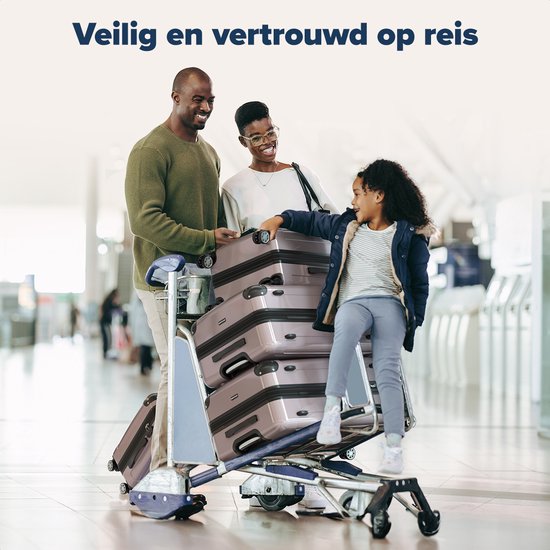 TRVLMORE Kofferset - 3 Delig - Complete Reiskoffer set - 45L Handbagage + 75L en 115L Ruimbagage - Roségoud