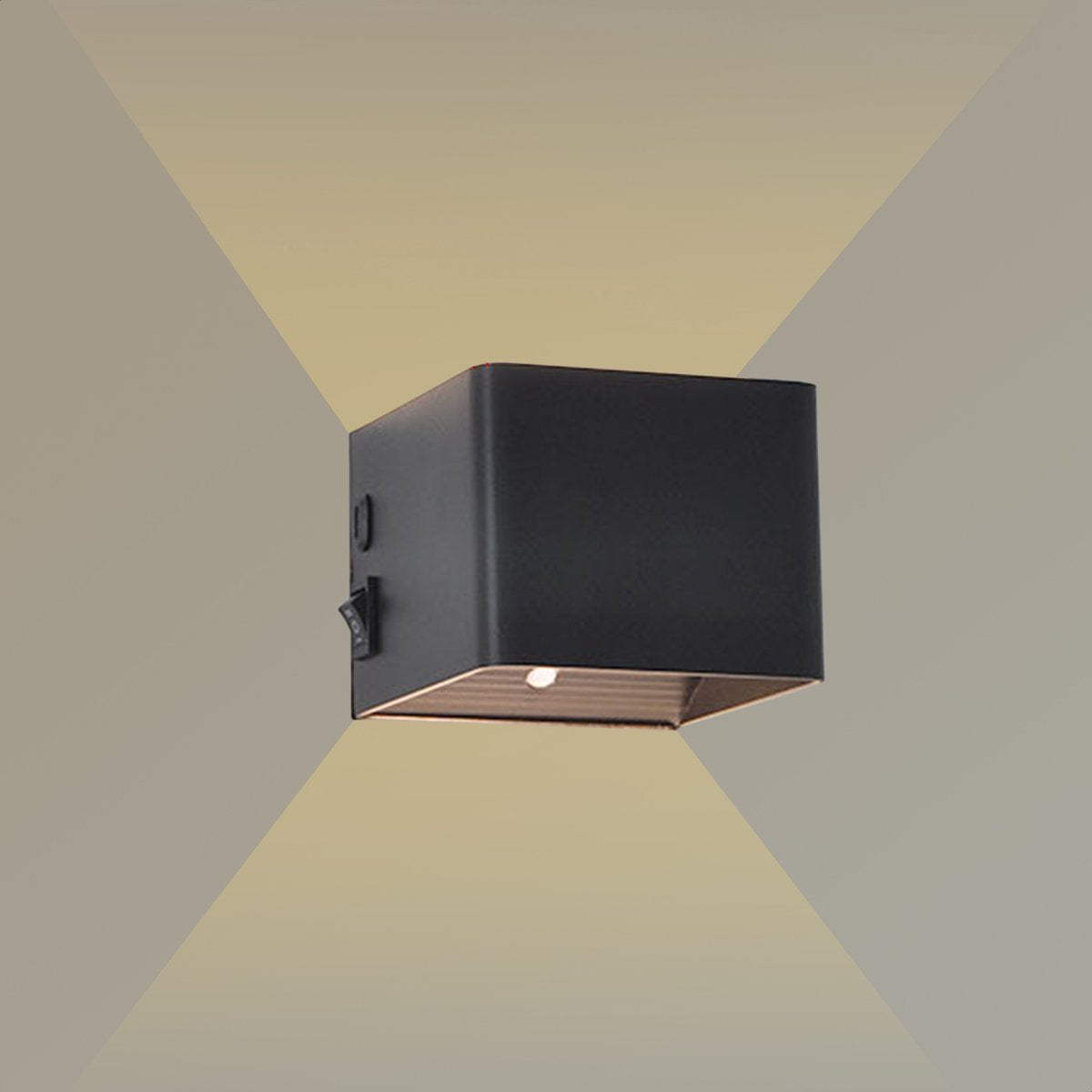 Techvavo® Oplaadbare Wandlamp Zwart - 1 Stuks - 19x4x1,8 cm - Smart Bewegingssensor - Voor Binnengebruik - USB Oplaadbaar - Draadloos - Woonkamer, Badkamer, Slaapkamer