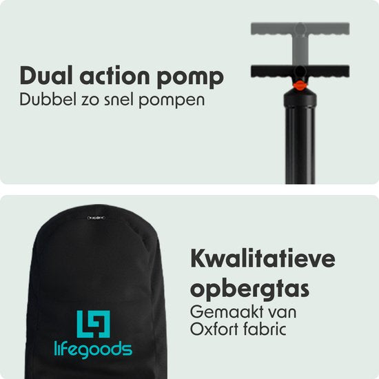 LifeGoods PaddlePro SUP Board - Opblaasbaar Paddle Board - Complete Set - Max. 150KG - 320x81cm - Hout/Blauw