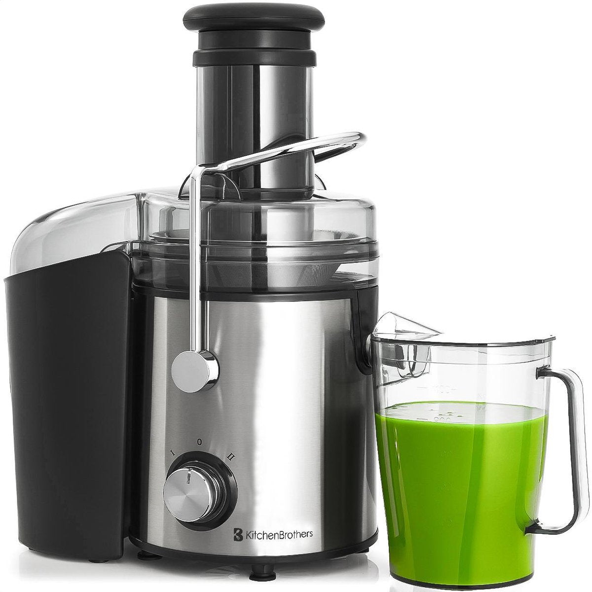 KitchenBrothers Sapcentrifuge - Voor Groenten en Fruit - 1100 ml - 800W - Zwart
