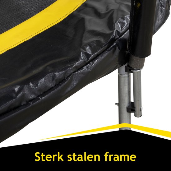 Dunlop Trampoline met Veiligheidsnet - 80 KG - Zwart - 183x201x183 cm