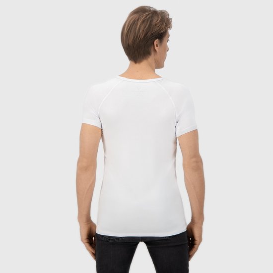 Anti Zweet Shirt - Fibershirts® - Ingenaaide Okselpads - Ondershirt - Wit - V-hals - Heren - Maat XL