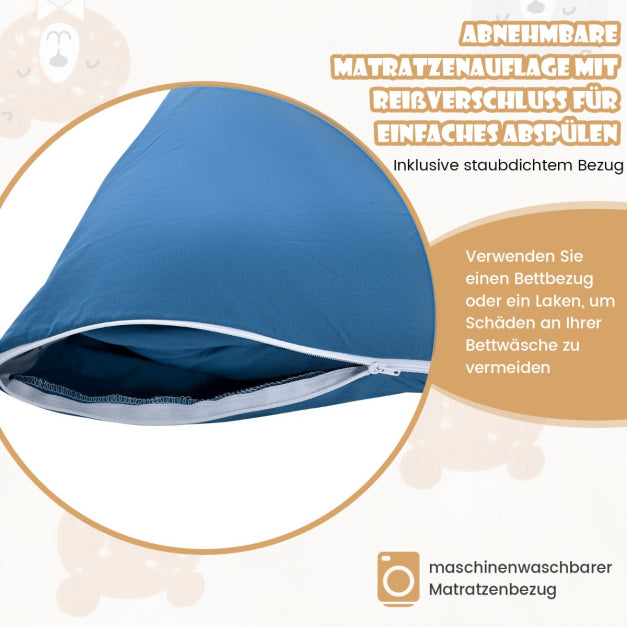 Coast Vloermatras - Microvezel & Polyester - Incl. Draagtas - 140 x 200cm - Blauw
