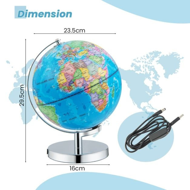 Coast Verlichte wereldbol - Wereldbol nachtlampje met sterrenbeelden - 23 cm - Blauw
