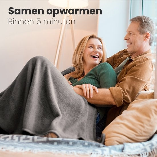 Auronic Elektrische Deken - Warmtedeken - 9 Warmtestanden - 2 Persoons - 200x150 - Grijs