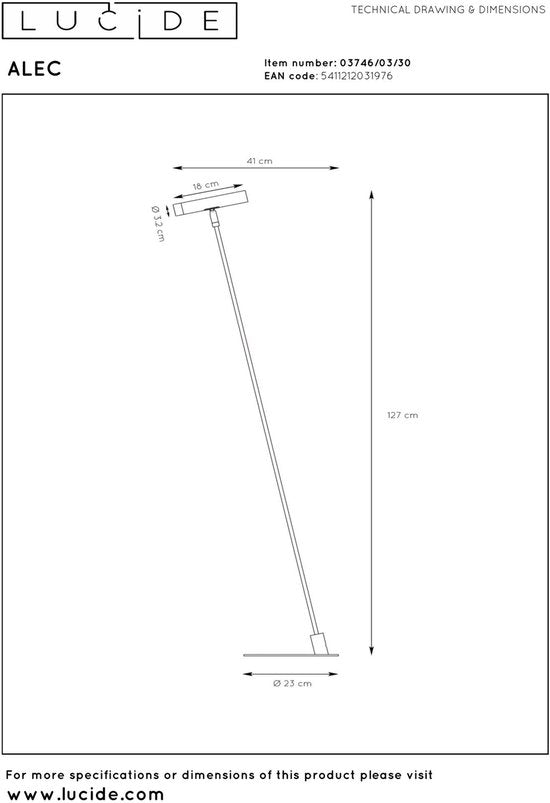 Lucide ALEC - Vloerlamp - LED 3 StepDim - G9 - 1x3W 2700K - Inclusief omwisselbare ringen - Zwart
