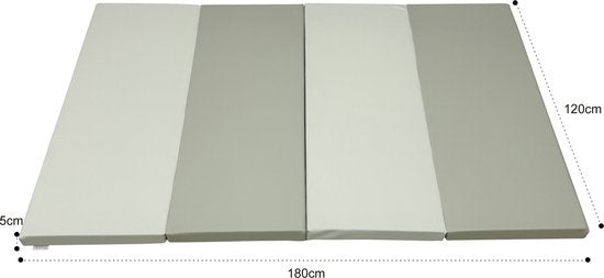 Sunny Dani Foam Speelmat – Opvouwbare Foam Mat – Softplay - Zacht en Veilig Speelkleed – Beige en Grijs – Vanaf 3 maanden