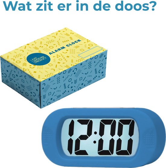 JAP AP17 digitale wekker - Stevige alarmklok - Met snooze en verlichtingsfunctie - Beschermhoes van rubber - Blauw