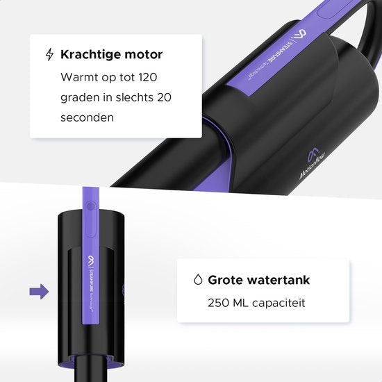 Motionflow 16-in-1 Stoomreiniger - Vlekkenreiniger - Handstomer voor diepte reiniging vloer, bank, badkamer en tapijt - Stoomdweil - Tapijtreiniger - Steam Cleaner Zwart