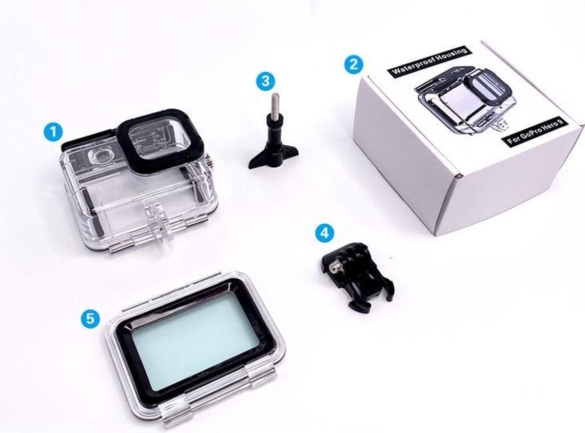 Garpex® Waterdichte Camera Case met 3 Kleuren Lens Filter - Exclusief geschikt voor GoPro HERO9 - Waterdicht tot 45m
