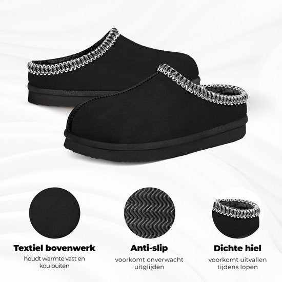 Pantoffels Dames - Sloffen - Maat 38/39 - Zwart - Anti-slip - Comfeet