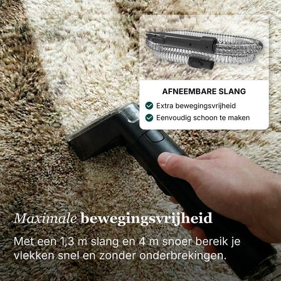 Motionflow Tapijtreiniger Go! - Krachtige 16 kPa Vlekkenreiniger en Zetelreiniger - Reinigingsmachine voor bank, vloer, auto en tapijt - Carpet Cleaner