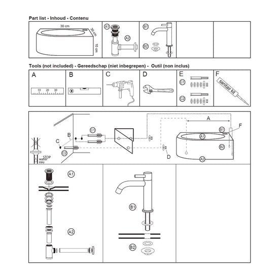 DIFFERNZ CLEO FONTEINSET 30X30X10CM BOMBAI BL