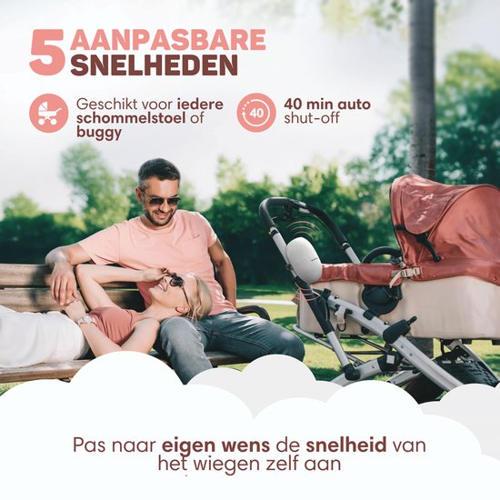 Vulpes Goods® BabyCare - Baby Rocker voor Kinderwagen - Baby Swing - Babywipstoel - Automatisch Schommelen - Incl. Reistas - PRO Versie