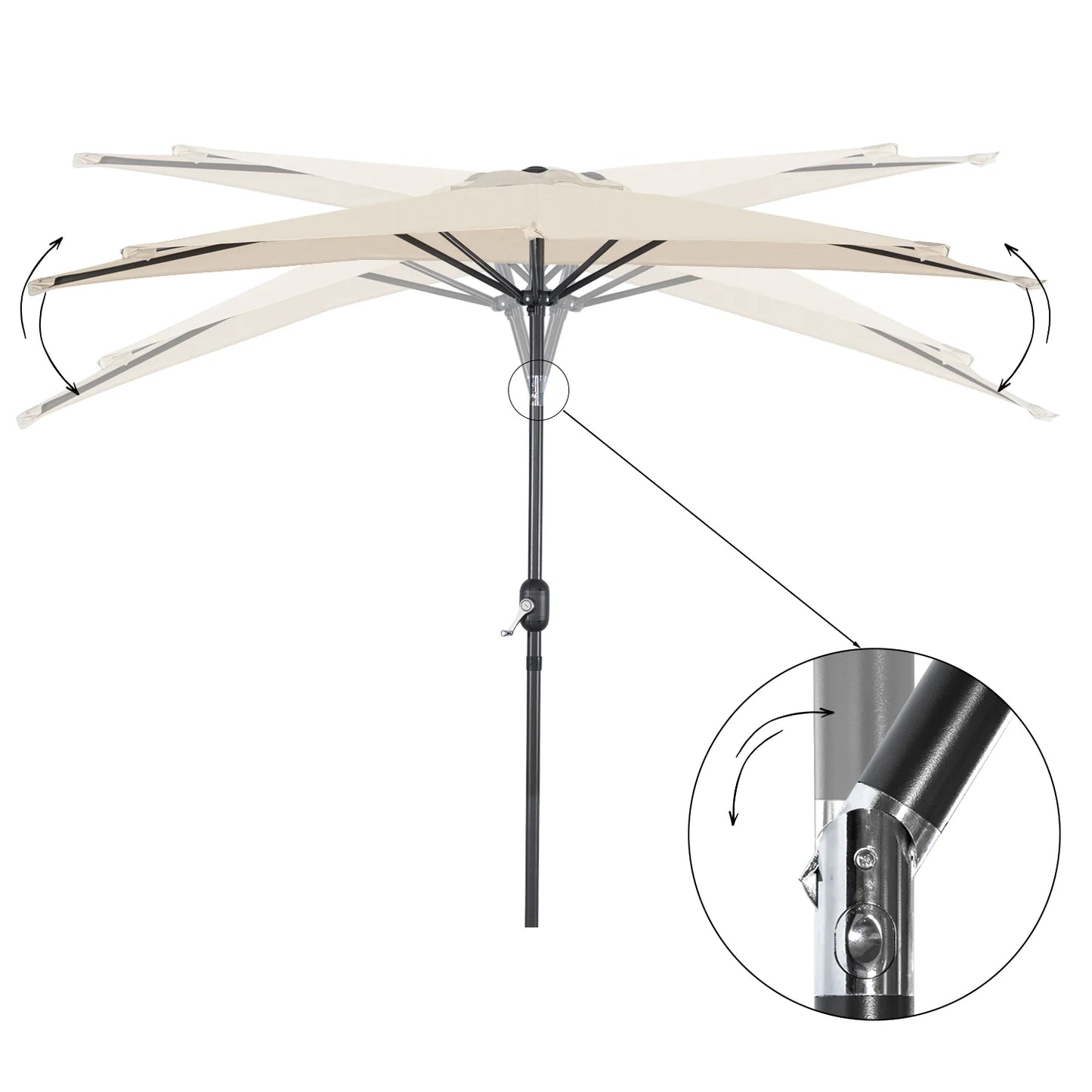 Angel Living Halve Zweefparasol 270 cm – Wandparasol Halfround – Terracotta