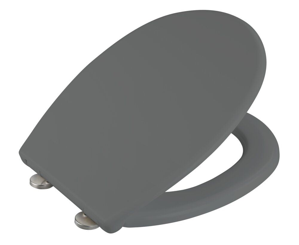 WENKO Vorno Neo Toiletbril Grijs - Duroplast - Easy-Close - Fix-Clip