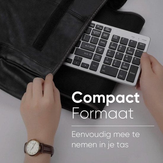 Trendfield Draadloos Toetsenbord - Bluetooth Keyboard - Stille Toetsen - Oplaadbaar - Qwerty - Space Grey