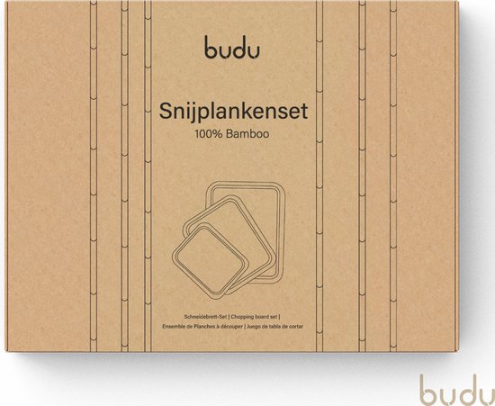 Budu Snijplankenset 3 stuks - Snijplanken bamboe - Snijplank hout - Grote snijplank - Keukenplanken
