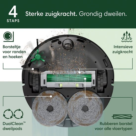 iRobot Roomba® Plus 405 Combo Robot + Autowash™ Dock - Robotstofzuiger met Dweilfunctie - Zwart - G1850