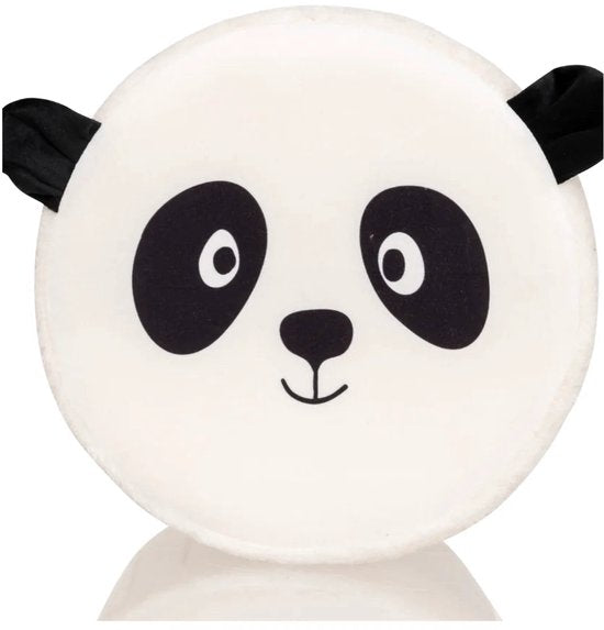 Atmosphera Panda Opvouwbare Poef - Opberger - Ø30xH38cm - Zwart/Wit