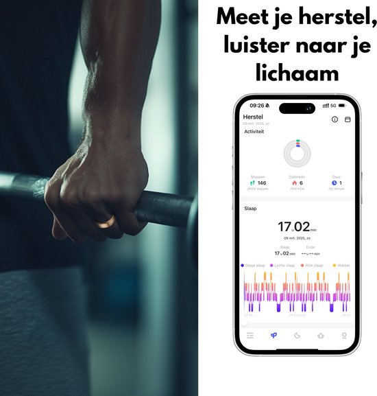 Focus® S2 Smart Ring - Zwart - Maat 12 - AI Coach - Hartslag - Menstruatiecyclus - Slaap Monitor - Herstelscore - Slimme Ring - Sport Prestatie - Stappenteller -IP68 Waterdicht - O2 Meting - Dames - Heren - Wearables - Oplaad Case - beschermring