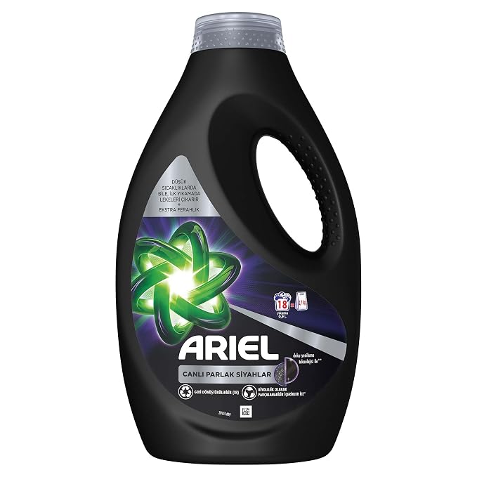 Ariel Vloeibaar Wasmiddel Black – Voor Zwarte & Donkere Kleding – Diepe Reiniging – Bescherming van Stoffen – Vlekvoorbehandeling