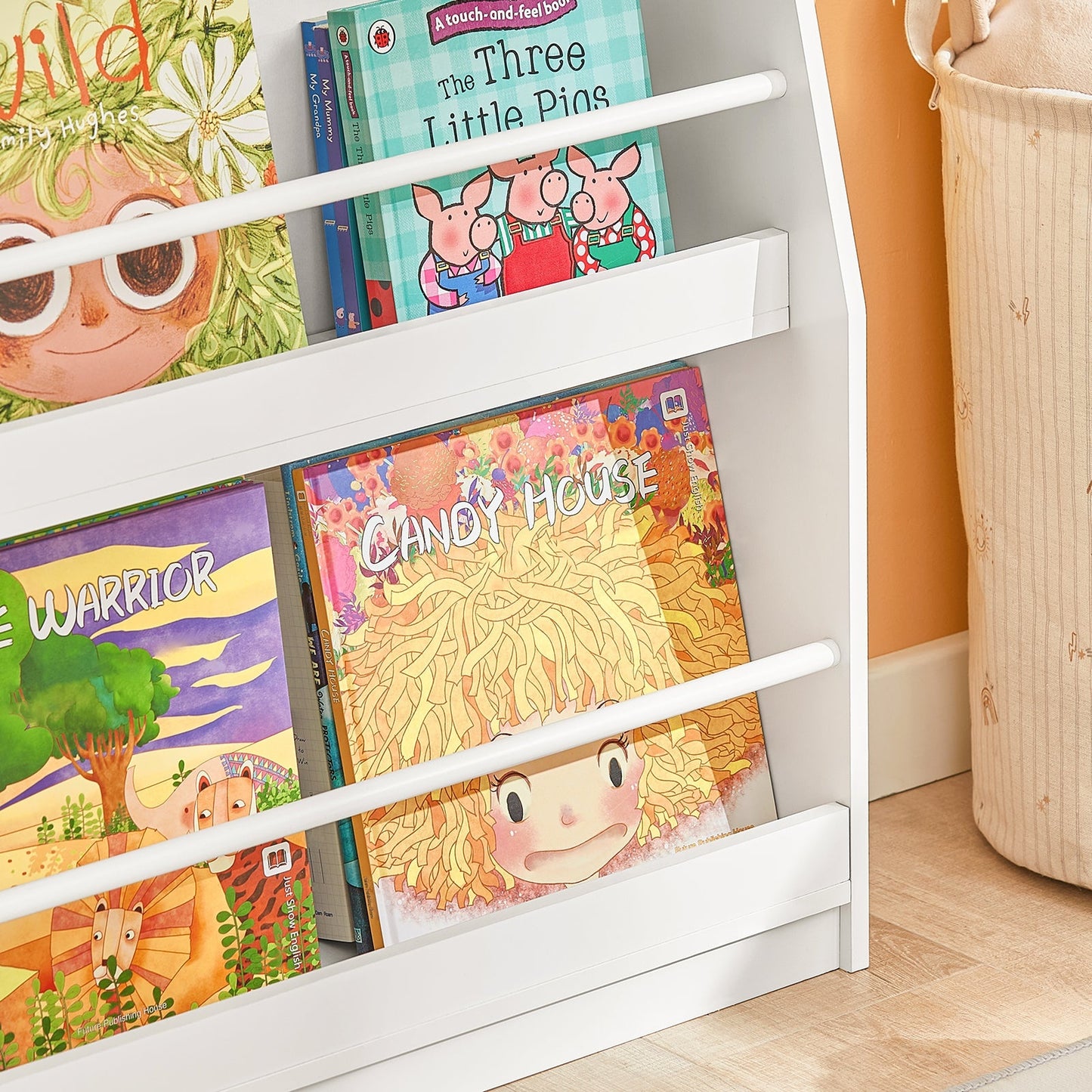 SoBuy Kinderboekenkast - 4 Planken - Max. 15 kg per plank - 58 x 18 x 81 cm - Wit